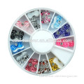 2015 hot selling multi-colored resin bow tie nail art decoration + wheel